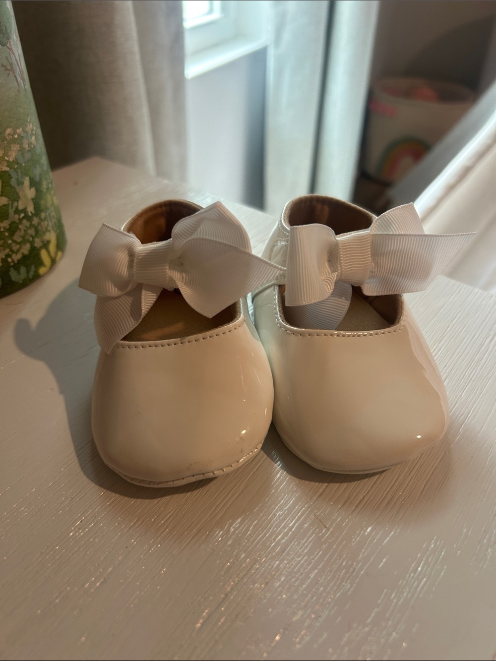 Baby White Patent Bow Mary Jane Shoes
